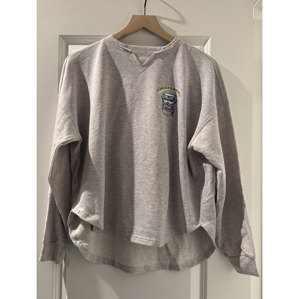 Simply Southern Forever Chasing Sunsets Pullover Sweatshirt Large Beachy Van